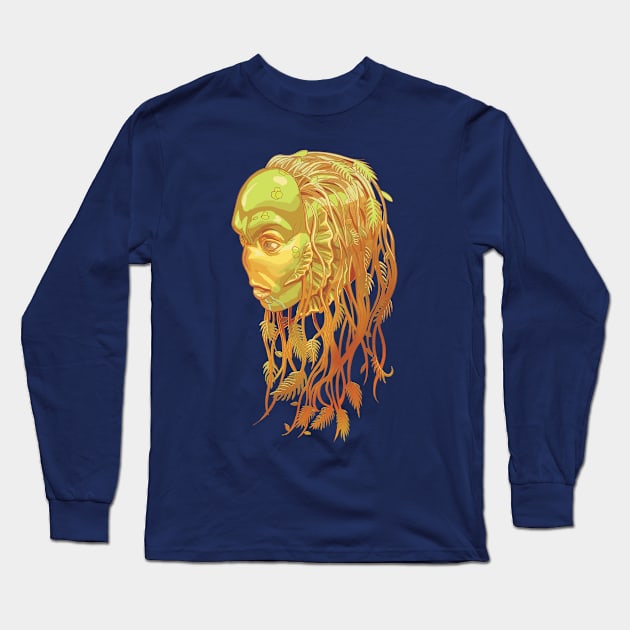 She Creature's Face Long Sleeve T-Shirt by AyotaIllustration